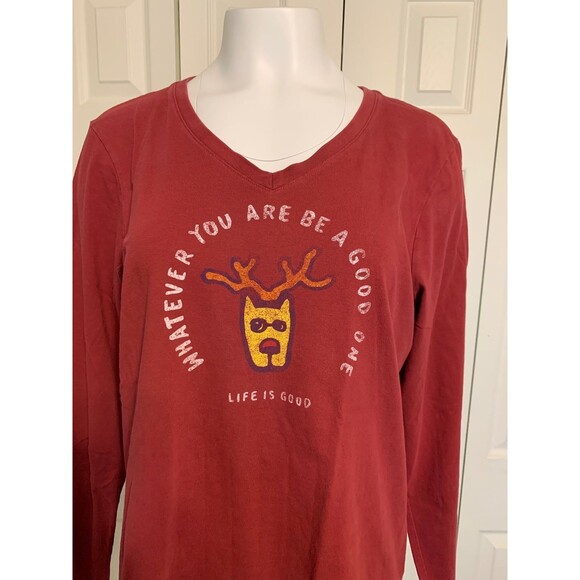 Life is Good Whatever You Are Be a Good One Vneck TShirt - Picture 2 of 9